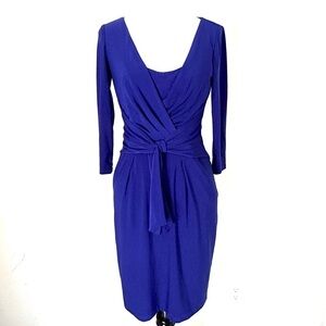 Ralph Lauren Blue Sheath Dress with 3/4 Sleeves